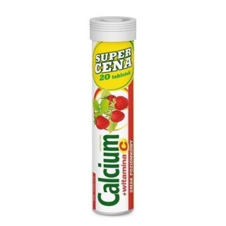 Calcium 300+ witamina C poziomka 20 tabletek musujących