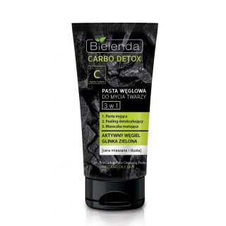 Bielenda CARBO DETOX Pasta węglowa do mycia twarzy 3w1 150 g