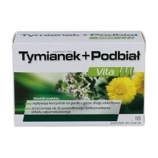 Tymianek i Podbiał Vita 18 pastylek do ssania