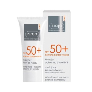 Ziaja Med SPF 50+ Krem do twarzy matujący cera tłusta i mieszana skłonna do tradziku 50 ml