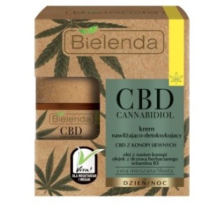 Bielenda CBD Cannabidiol Krem nawilżająco-detoksykujący z CBD z konopi siewnych cera mieszana / tłusta 50 ml