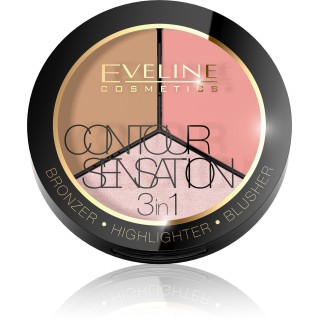 Eveline Contour Sensation 3w1 Paleta modelująca kontur twarzy /01/ Pink Beige 13,5 g