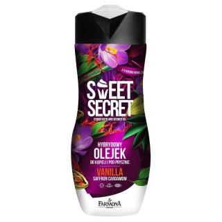 Farmona Sweet Secret Olejek do kąpieli i pod prysznic hybrydowy z 1/4 kremu nawilżającego wanilia szafran kardamon 300 m