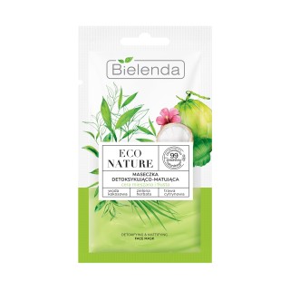 Bielenda ECO NATURE Maseczka do twarzy detoksykująco-matująca Woda kokosowa + Zielona Herbata + Trawa Cytrynowa 8 g