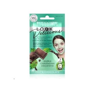 Eveline Look Delicious Wygładzająca Bio Maseczka z naturalnym peelingiem Mint & Chocolate 10 ml