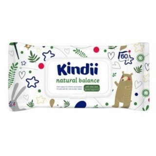 Cleanic Kindi Chusteczki nawilżane dla niemowląt Natural Balance 60 sztuk