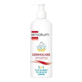 Emolium Dermocare 3w1 Płyn do kąpieli, Żel do mycia, Szampon do włosów dla niemowląt 400 ml