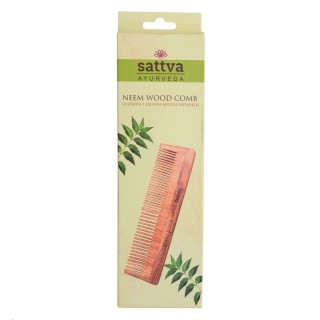 Sattva Ayurveda Grzebień z Drzewa Miodli indyjskiej Dual 19 cm 1 sztuka