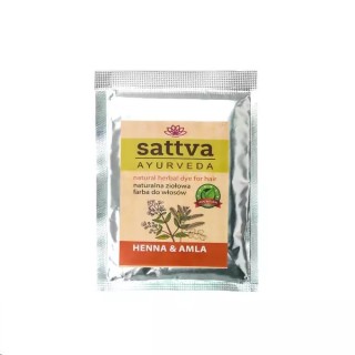 Sattva Ayurveda Naturalna ziołowa Farba do włosów Henna & Amla 10 g