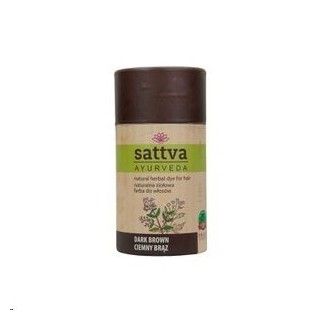 Sattva Ayurveda Naturalna ziołowa Farba do włosów Ciemny Brąz 150 g