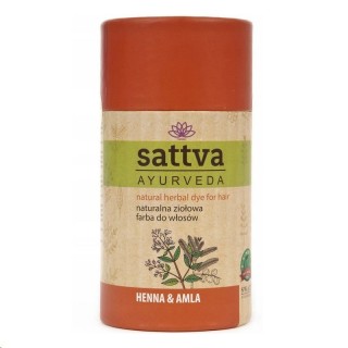 Sattva Ayurveda Naturalna ziołowa Farba do włosów Henna & Amla 150 g
