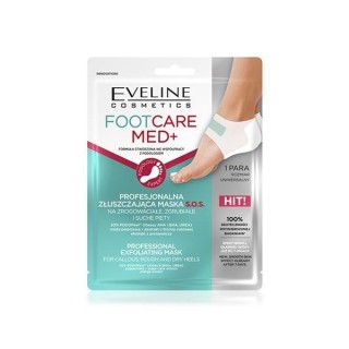 Eveline Footcare Med+ Profesjonalna złuszczająca Maska S.O.S. na zrogowaciałe, zgrubione i suche pięty 1 para