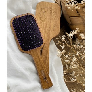 Anwen Hairbrush Szczotka drewniana do włosów Fiolet 1 sztuka
