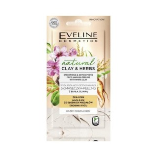 Eveline Natural Clay&Herbs wygładzająco-detoksykująca Biomaseczka-peeling z białą Glinką 8 ml