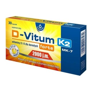 D-Vitum Forte Witamina D + K2 2000 j.m. 30 kapsułek