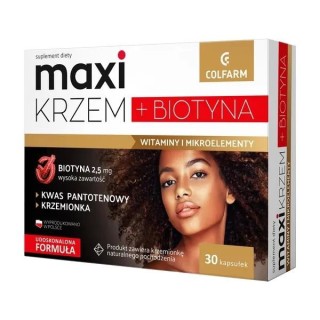 Maxi Krzem + Biotyna 30 twardych kapsułek