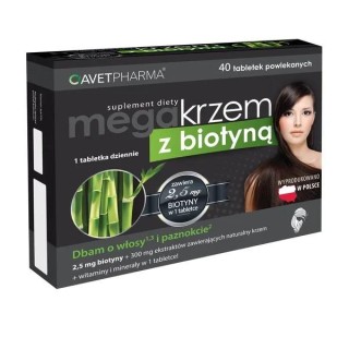 Mega Krzem z biotyną 40 tabletek powlekanych