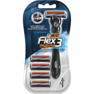 BIC Flex3 Hybrid Maszynka do golenia 1 Maszynka 4 wymienne Ostrza