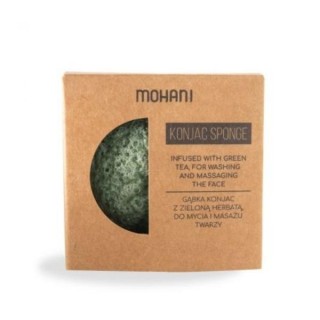 Mohani naturalna Gąbka Konjac do mycia i masażu twarzy z zieloną herbatą