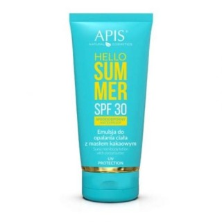Apis Hello Summer SPF30 Emulsja do opalania ciała z masłem kakaowym Apis Hello Summer SPF30 Emulsja do opalania ciała z masłem kakaowym