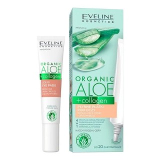 Eveline Organic Aloe + Collagen płynne Płatki pod oczy zmniejszające cienie i obrzęki 20 ml