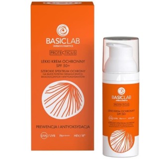 BasicLab Protecticus lekki Krem ochronny SPF50+ prewencja i antyoksydacja 50 ml
