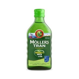 Moller's Tran norweski Omega-3 o aromacie jabłkowym 250 ml