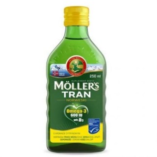 Moller's Tran norweski Omega-3 o aromacie cytrynowym 250 ml