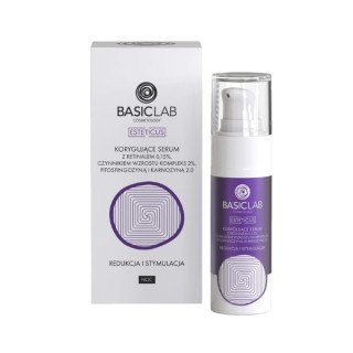 BasicLab Esteticus korygujące Serum z Retinalem 0,15%, Czynnikiem wzrostu Kompeks 2%, Fitosfingozyną i Karnozyną 2.0 30 ml