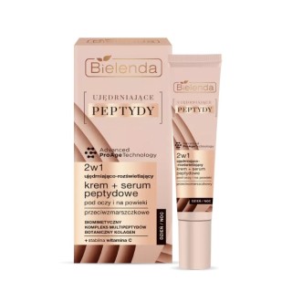 Bielenda Ujędrniające Peptydy przeciwzmarszczkowy Krem-serum pod oczy i na powieki 2w1 ujędrniająco-rozświetlający 15 ml