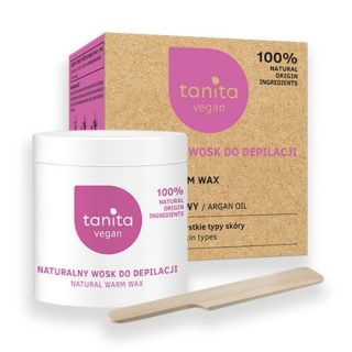 Tanita Vegan naturalny Wosk do depilacji twarzy i ciała Argan Oil 100% 250 ml + 10 plastrów do depilacji Tanita Vegan naturalny Wosk do depilacji twarzy i ciała Argan Oil 100% 250 ml + 10 plastrów do depilacji