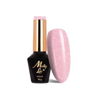 MollyLac /713/ Lakier hybrydowy z efektem sweterka Pink 10 g