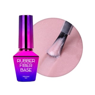 MollyLac Rubber Fiber Base Silky Shimmer Baza kauczukowa budująca z włóknami jedwabnymi 10 g