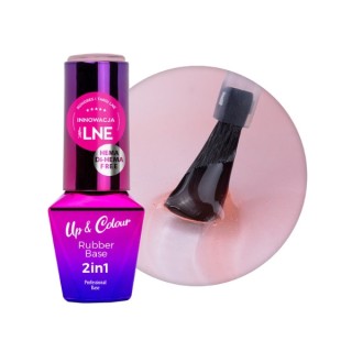 MollyLac Rubber Base 2w1 Up&Colour Baza kauczukowa Peach Glass 10 g