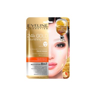 Eveline 24k Gold 8in1 ultrarewitalizująca Maseczka do twarzy w płachcie 1 sztuka