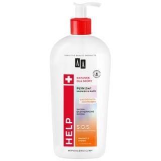 AA Help 2w1 łagodząco-ochronny Płyn do kąpieli i pod prysznic 400 ml