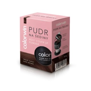 Colorwin Retouch Puder do retuszowania siwizny z lusterkiem i aplikatorem /Ciemny Brąz/ 3.2 g