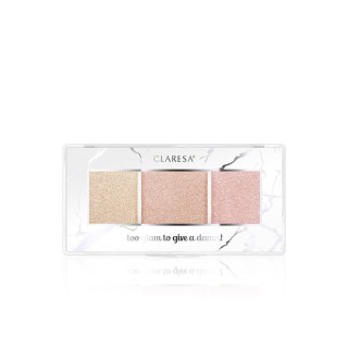 Claresa Too Glam To Give A Damn! Paletka rozświetlaczy /12/ Golden Glow 12,5 g