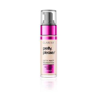 Claresa Pretty, Please! Podkład do twarzy o satynowo - matowym wykończeniu /02/ Light 33 g
