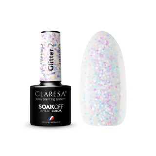 Claresa Glitter Lakier hybrydowy do paznokci /2/ 5 g