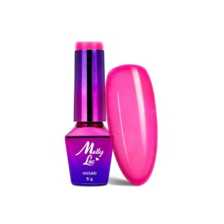 MollyLac /312/ Fantasyland Glitter Lakier Hybrydowy Raspberry Kiss 5 ml