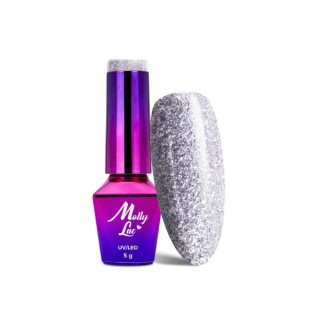 MollyLac /546/ Luxury Glam Lakier Hybrydowy Mr Silver 5 ml