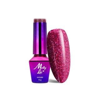 MollyLac /548/ Luxury Glam Lakier Hybrydowy Midnight Kiss 5 ml