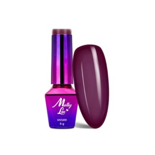 MollyLac /190/ Hearts & Kisses Lakier Hybrydowy Red Wine 5 ml