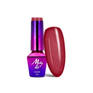 MollyLac /195/ Hearts & Kisses Lakier Hybrydowy Dazzling Heart 5 ml