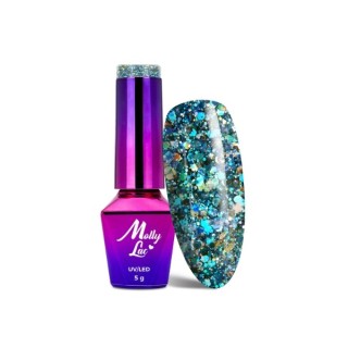 MollyLac /537/ Crushed Diamonds Lakier Hybrydowy Glammy Chic 5 ml