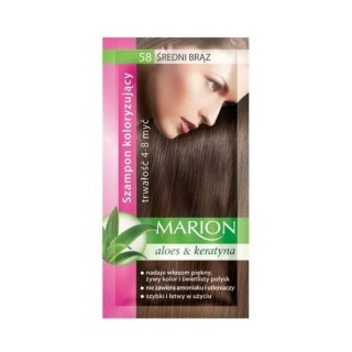 Marion Szampon koloryzujący z wyciągiem z aloesu 4-8 myć /58/ Średni brąz 40 ml