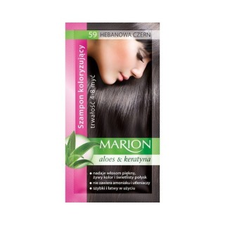 Marion Szampon koloryzujący z wyciągiem z aloesu 4-8 myć /59/ Hebanowa czerń 40 ml