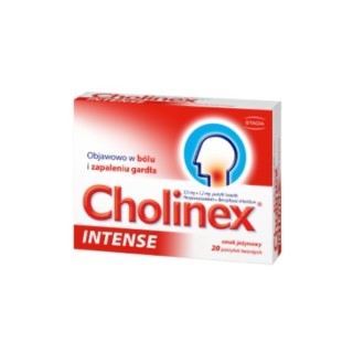Cholinex Intense Tabletki do ssania o smaku Jeżynowym 20 tabletek