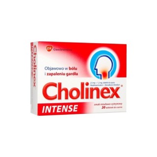 Cholinex Intense Tabletki do ssania o smaku Miodowo - cytrynowym 20 tabletek